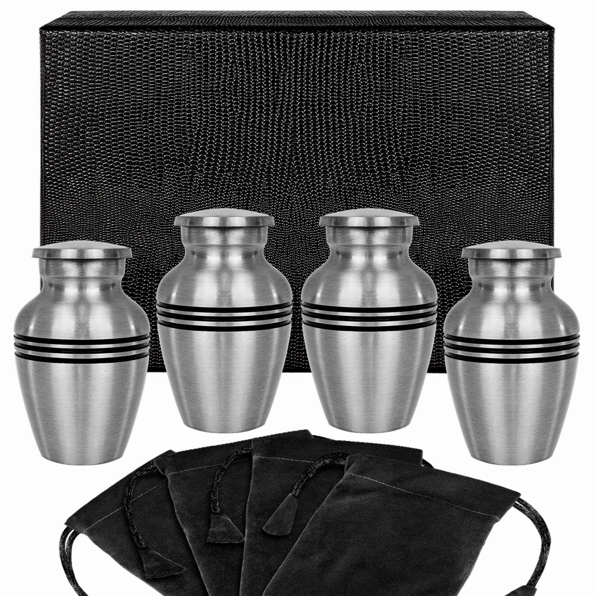 Pewter Keepsake Urns for Human Ashes - Set of 4