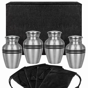 Pewter Keepsake Urns for Human Ashes - Set of 4