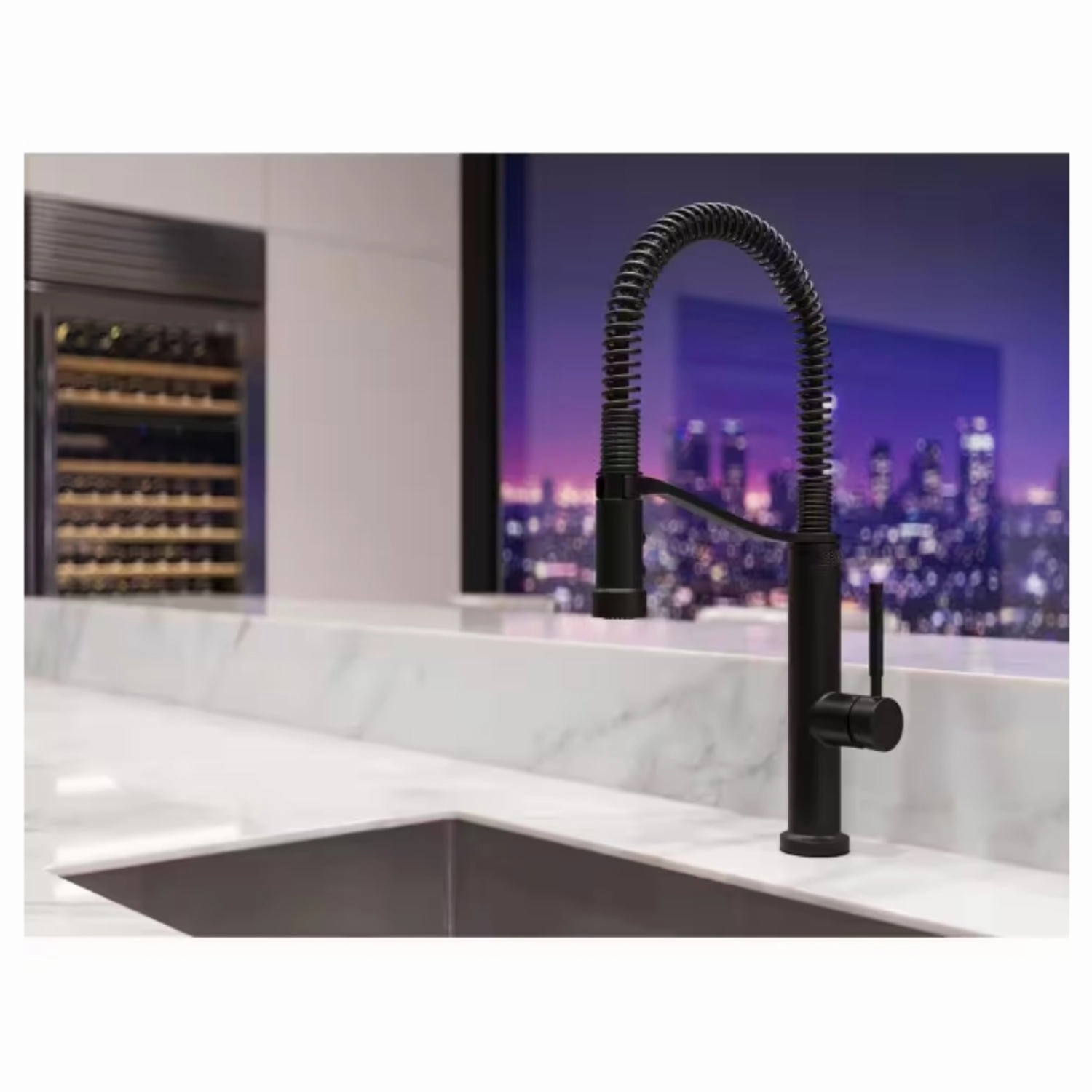 Pfister GT529-BRUB Bruton Culinary Single-Handle Pull Down Sprayer Kitchen Faucet in Matte Black