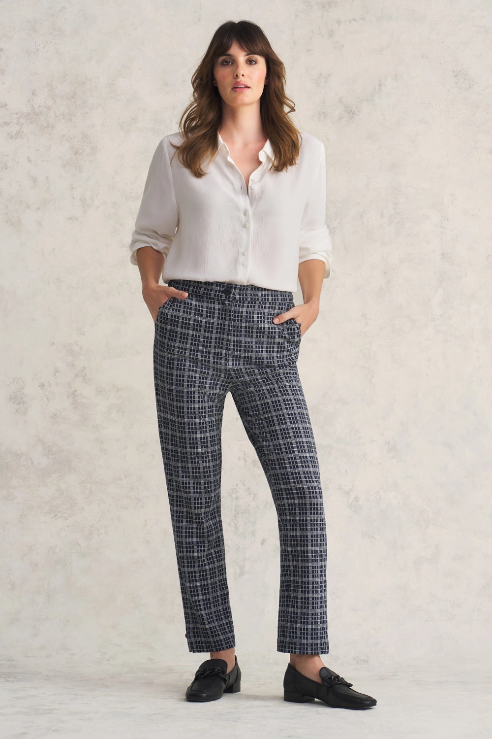 Ponte Check Pant - Ink Check