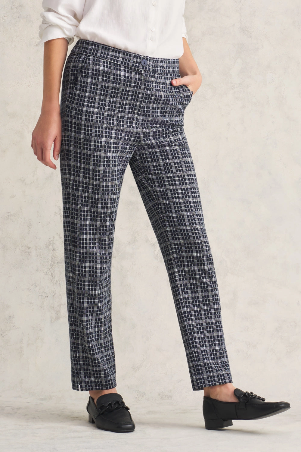 Ponte Check Pant - Ink Check