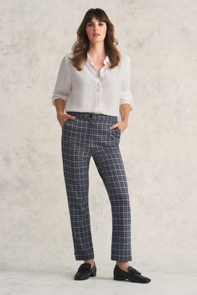 Ponte Check Pant - Ink Check