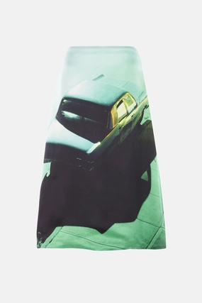 printed satin midi skirt