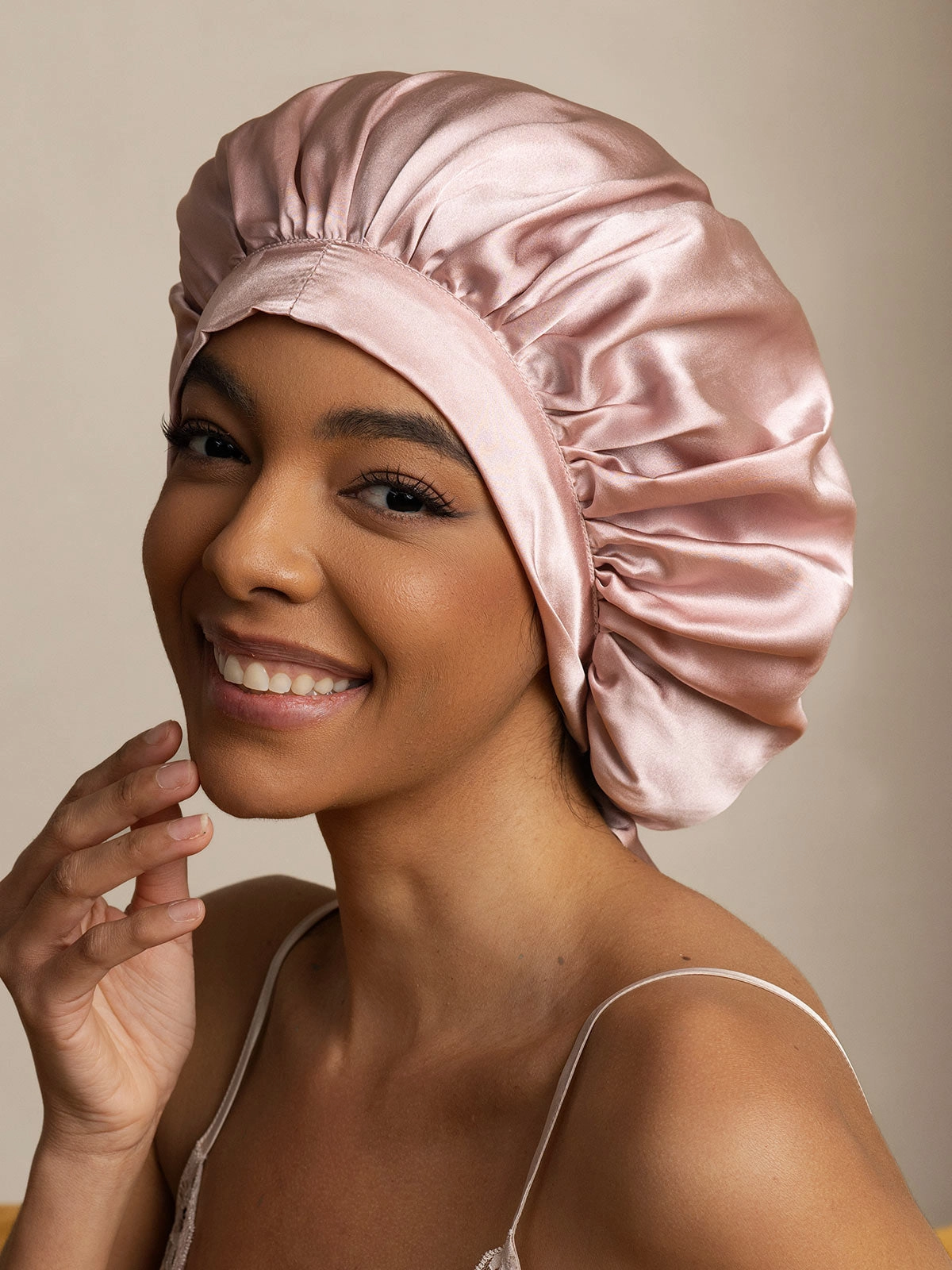 Pure silk Elegant Sleep Cap with Long Ribbons