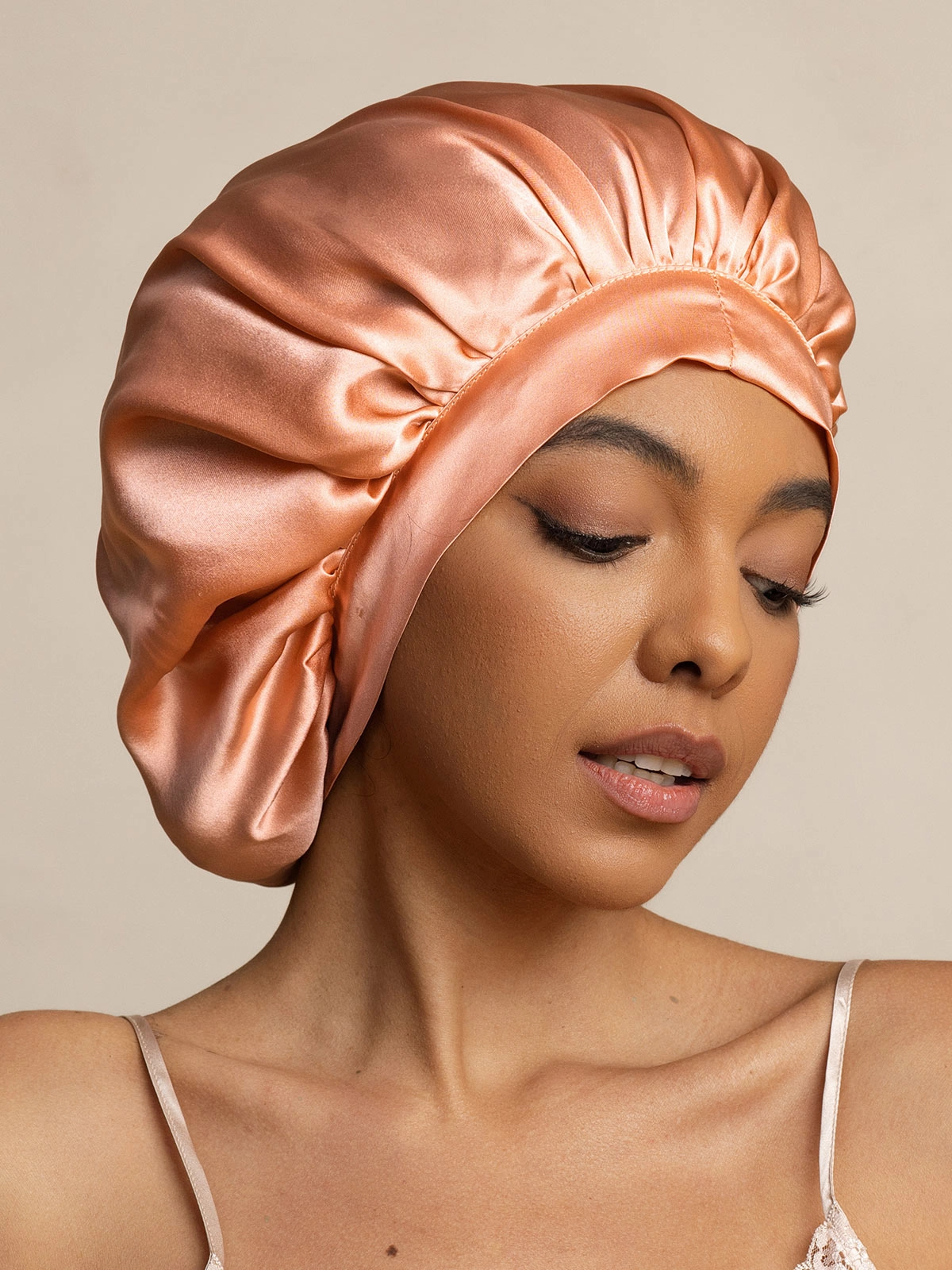 Pure silk Elegant Sleep Cap with Long Ribbons