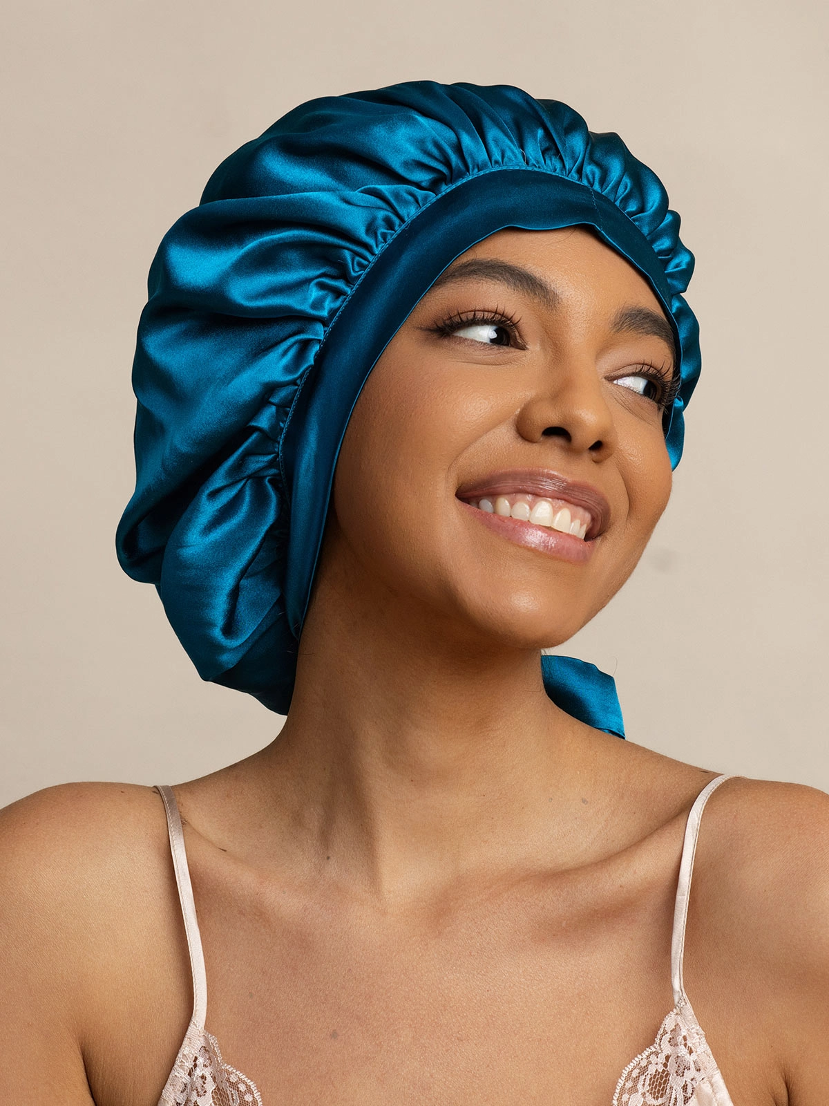 Pure silk Elegant Sleep Cap with Long Ribbons