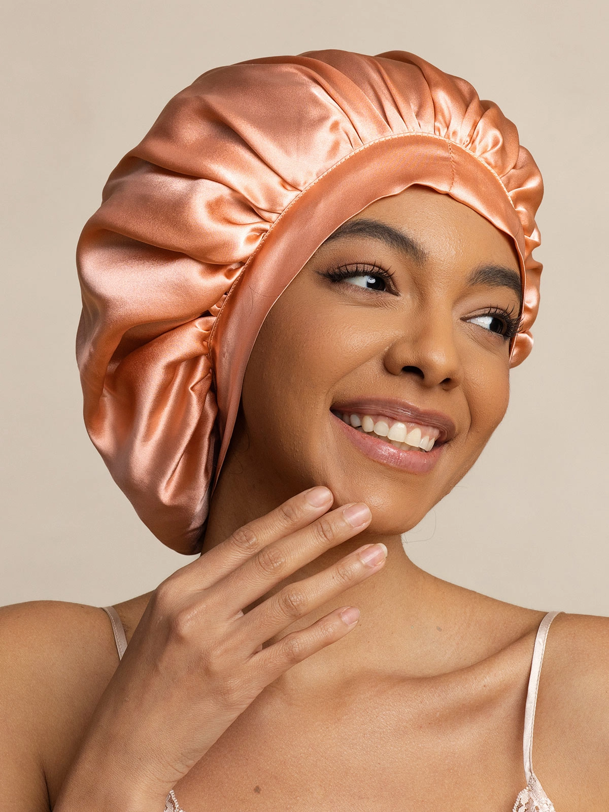 Pure silk Elegant Sleep Cap with Long Ribbons
