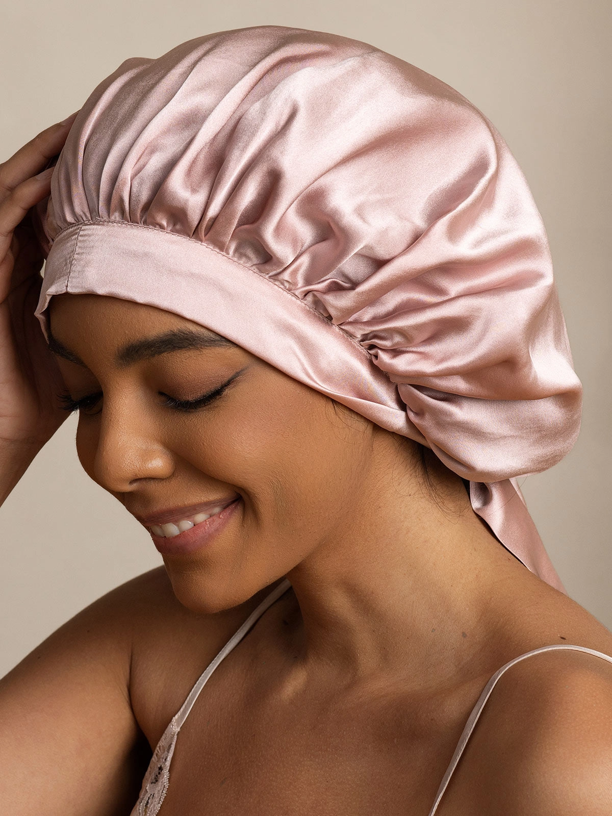 Pure silk Elegant Sleep Cap with Long Ribbons