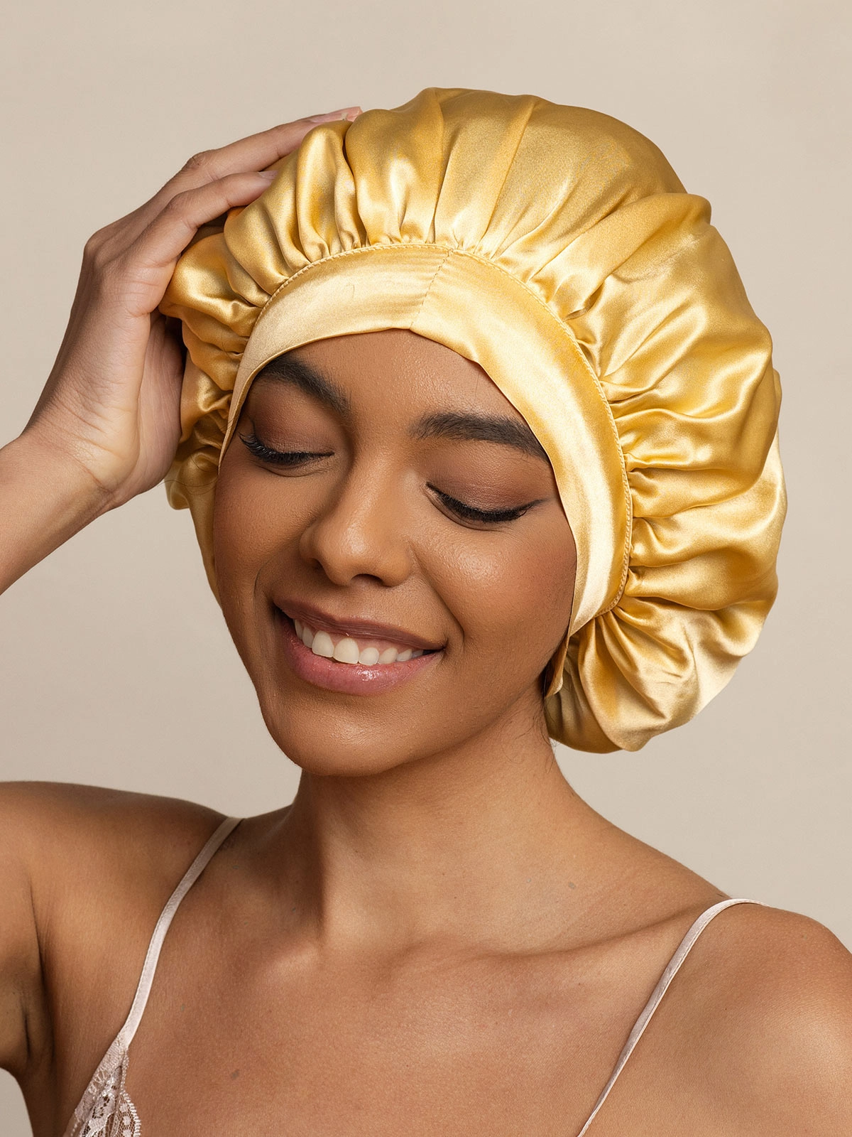 Pure silk Elegant Sleep Cap with Long Ribbons