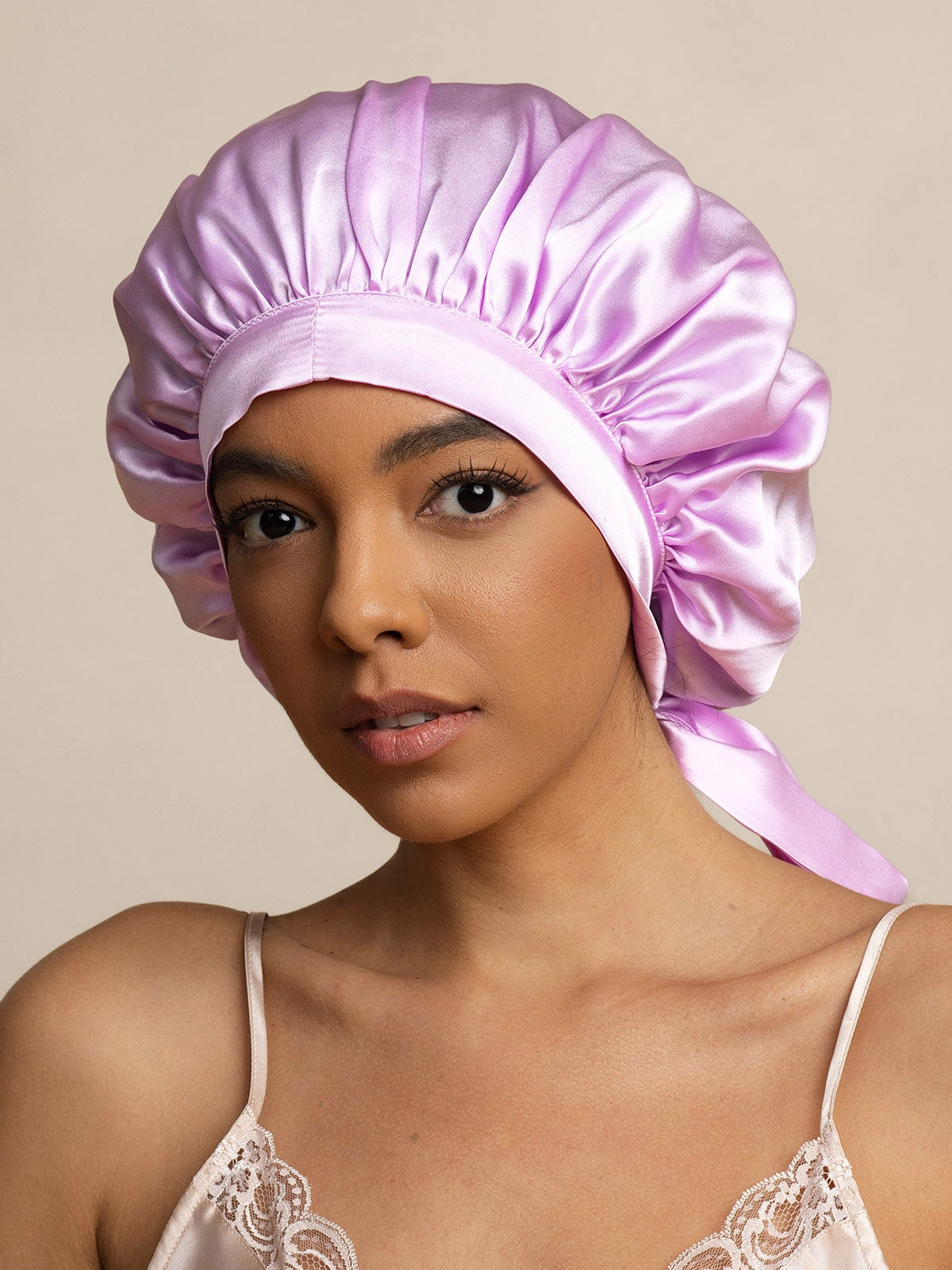 Pure silk Elegant Sleep Cap with Long Ribbons