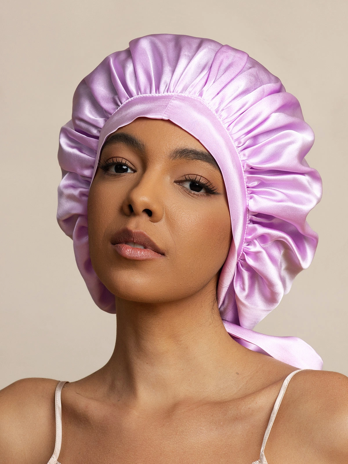 Pure silk Elegant Sleep Cap with Long Ribbons