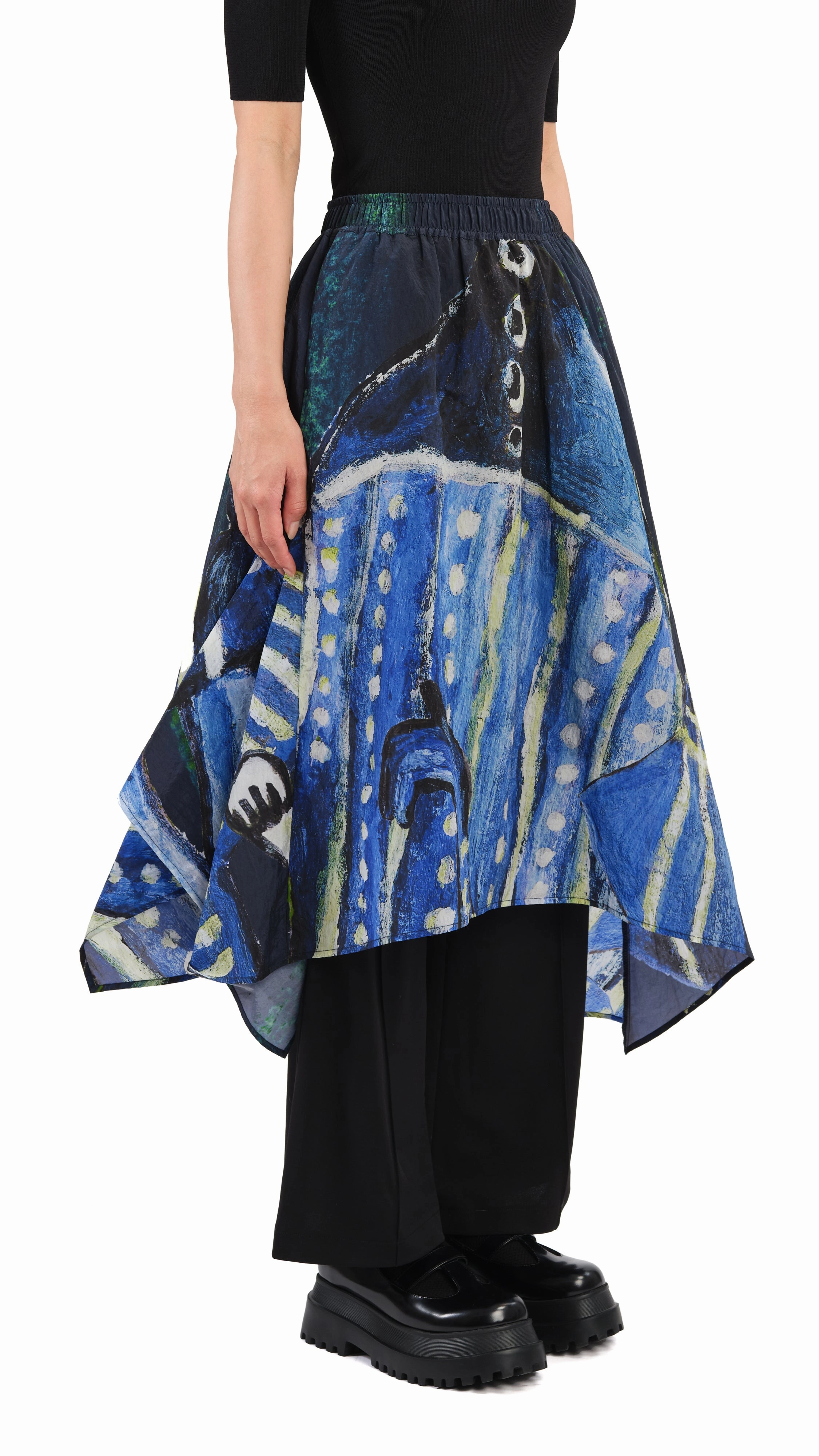 Selk'Nam Graphic Print Asymmetric Skirt