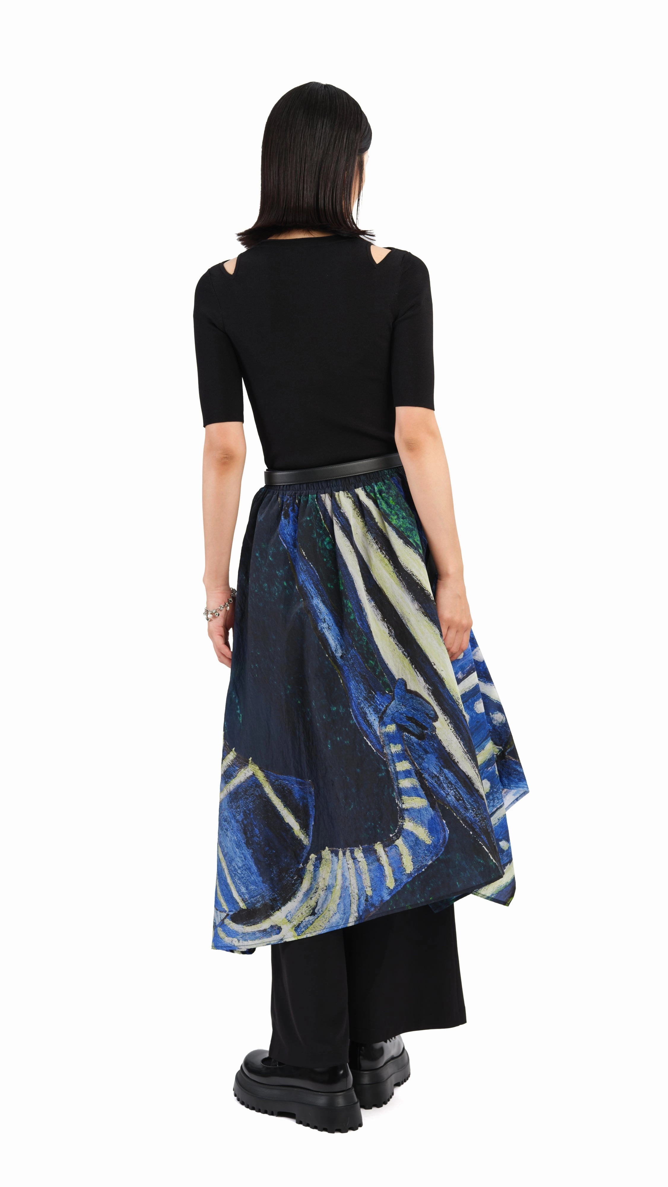 Selk'Nam Graphic Print Asymmetric Skirt