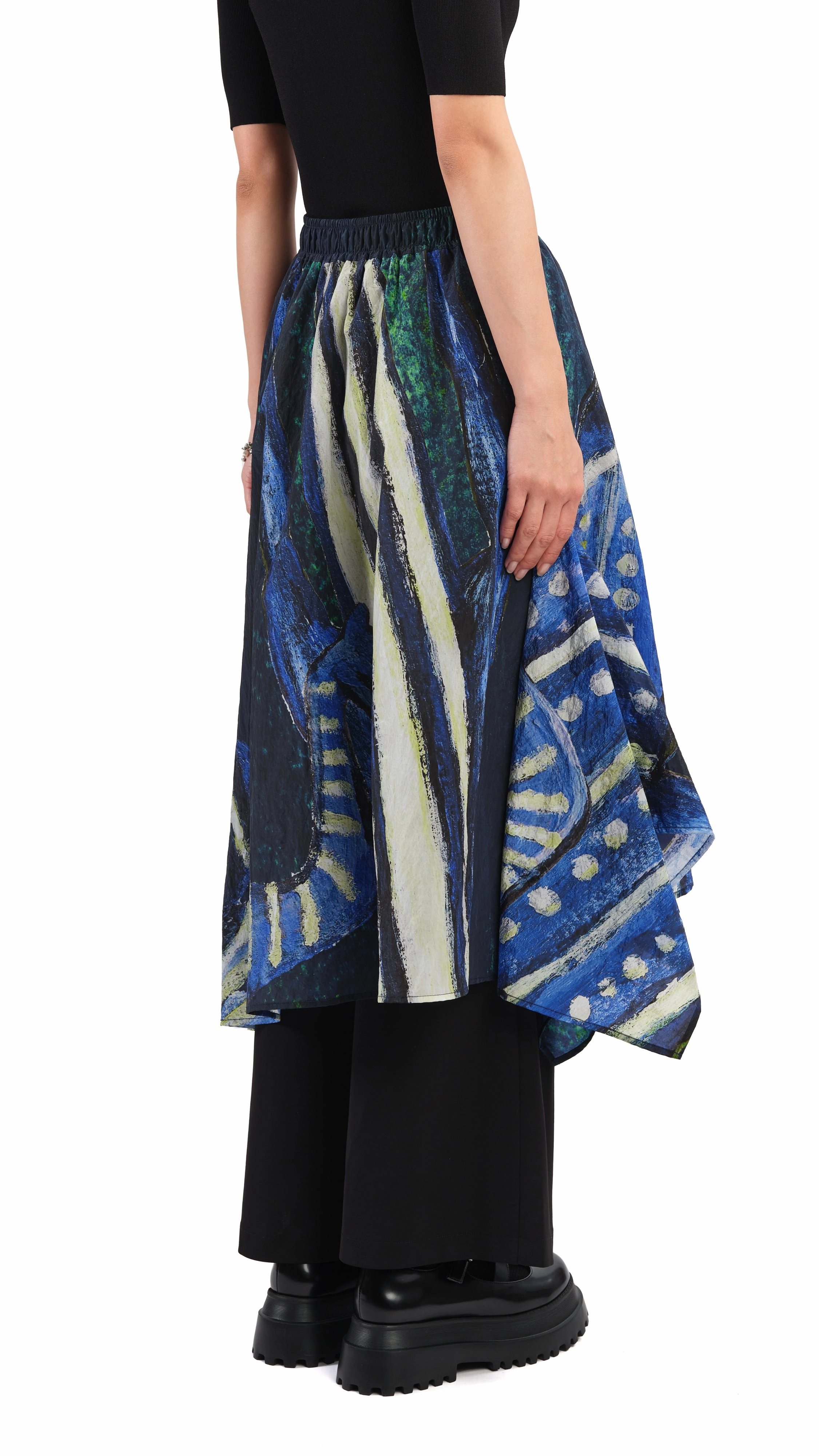 Selk'Nam Graphic Print Asymmetric Skirt