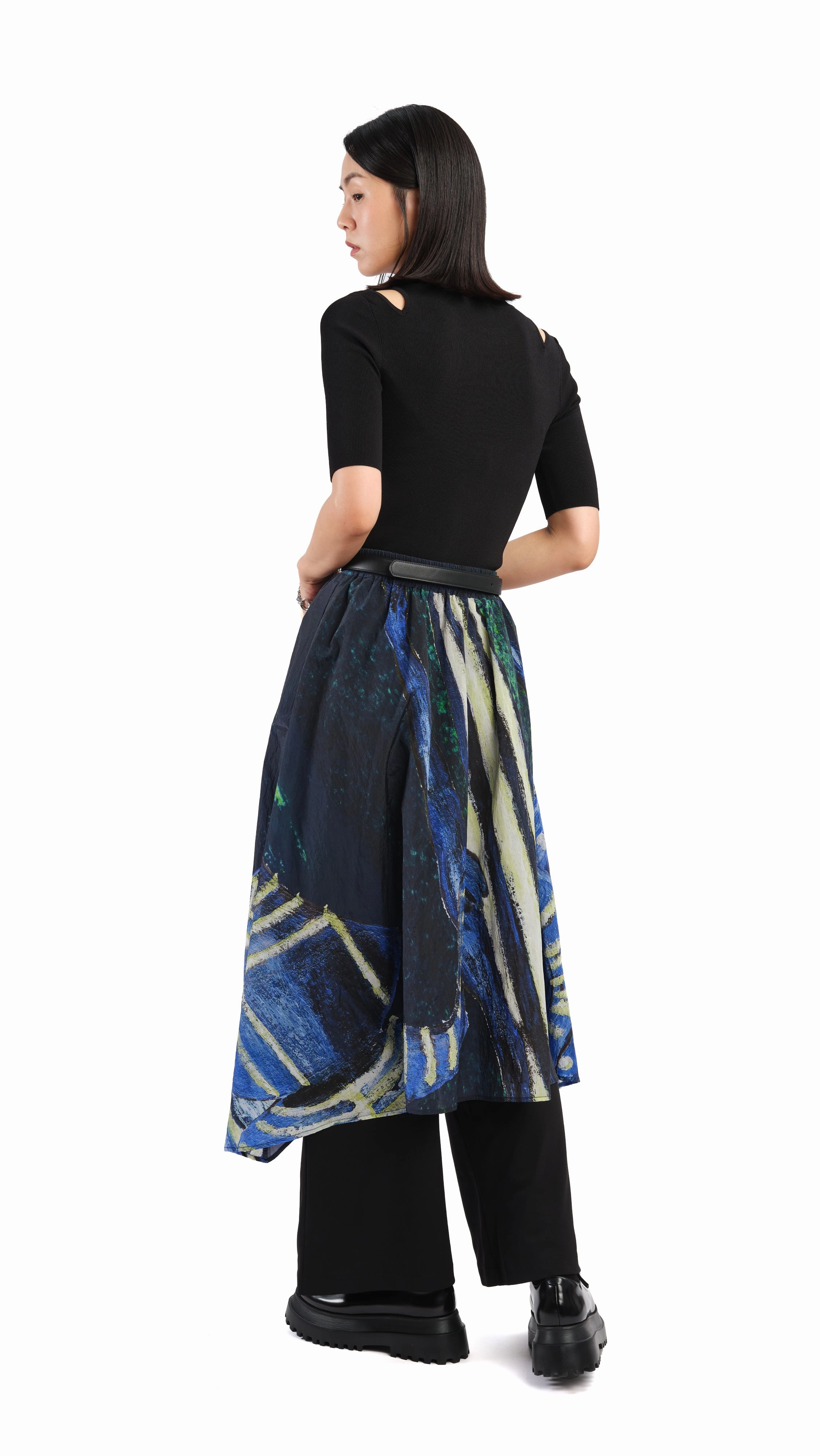 Selk'Nam Graphic Print Asymmetric Skirt