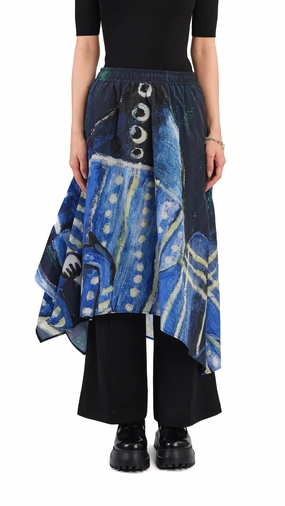 Selk'Nam Graphic Print Asymmetric Skirt