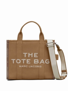 Small Tote' Beige Tote With Contrasting Logo Embroidery