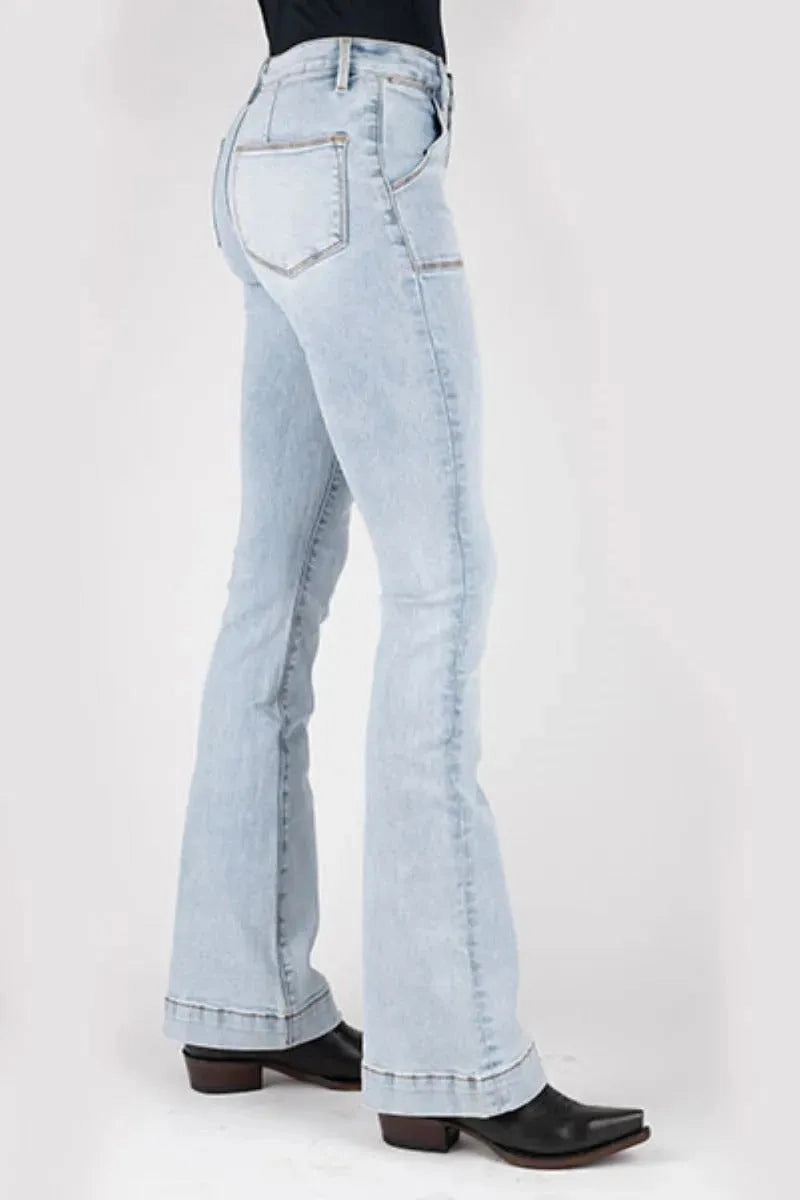 Stetson 921 High Waist Flare (Acid Wash) - Women's Jeans