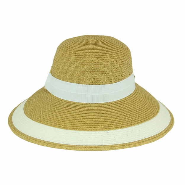 Sundaise Lilly Wide Brim Hat - Natural/White