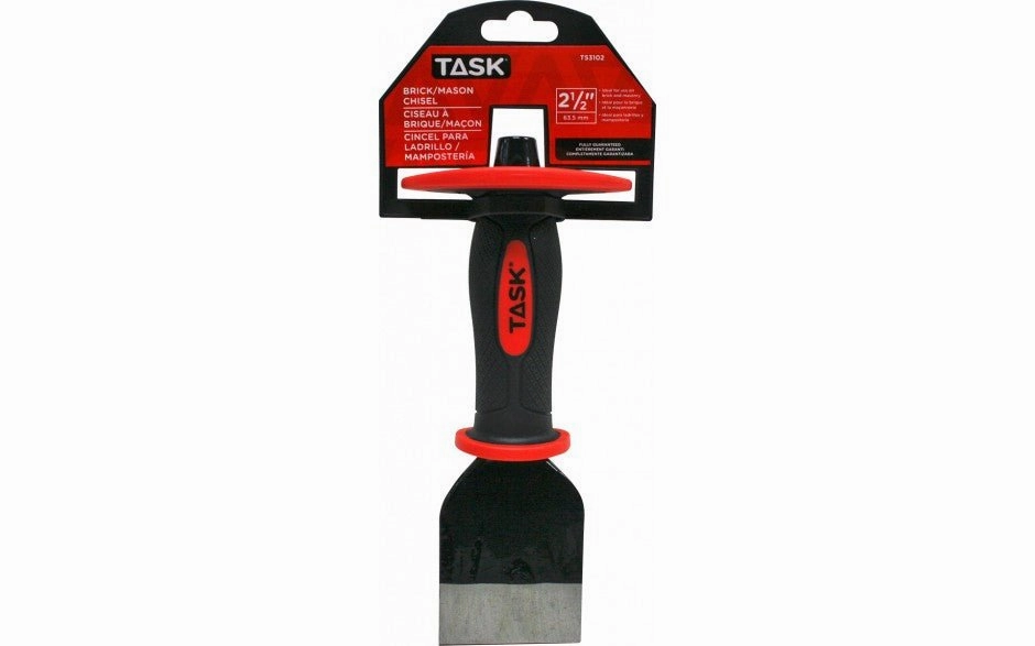Task T53102 - 9" x 2-1/2" Cut Point Brick Mason's Chisel with Hand Guard