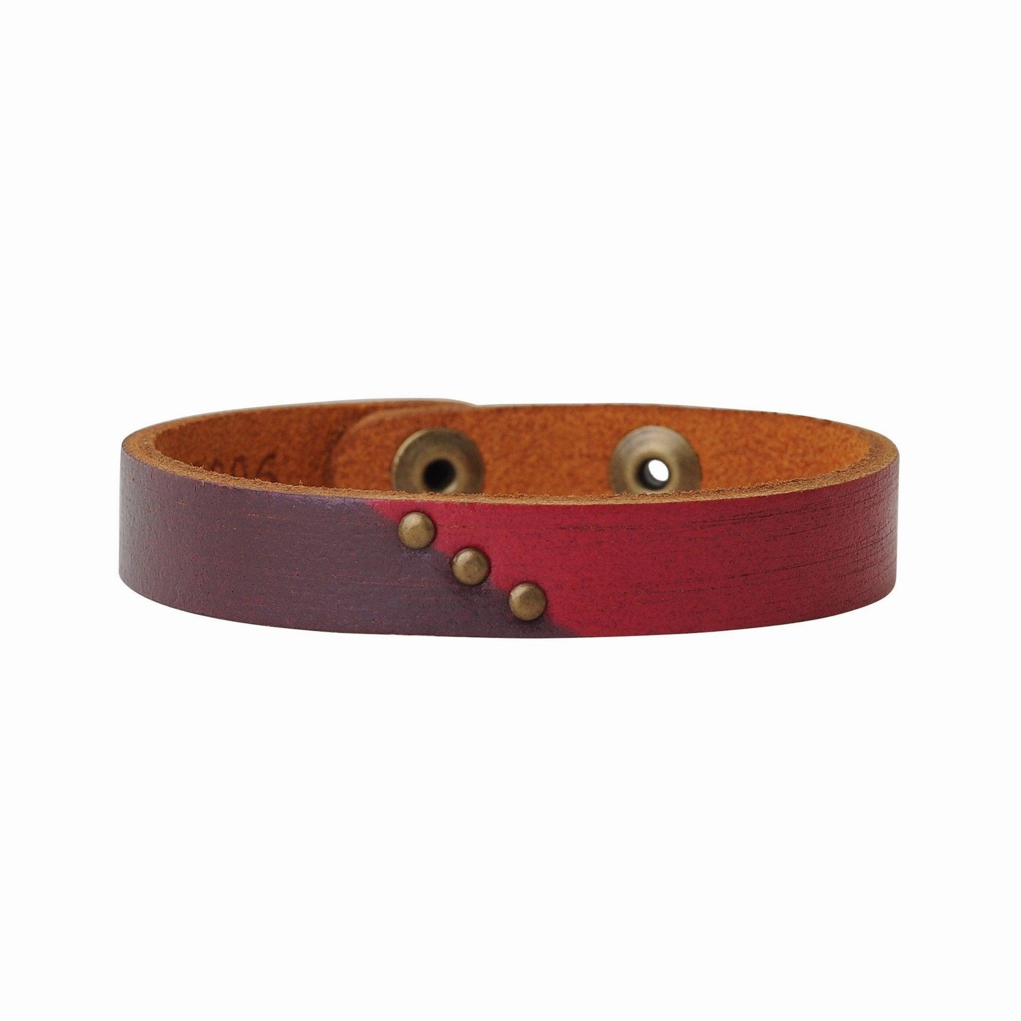 Two tone leather bracelet