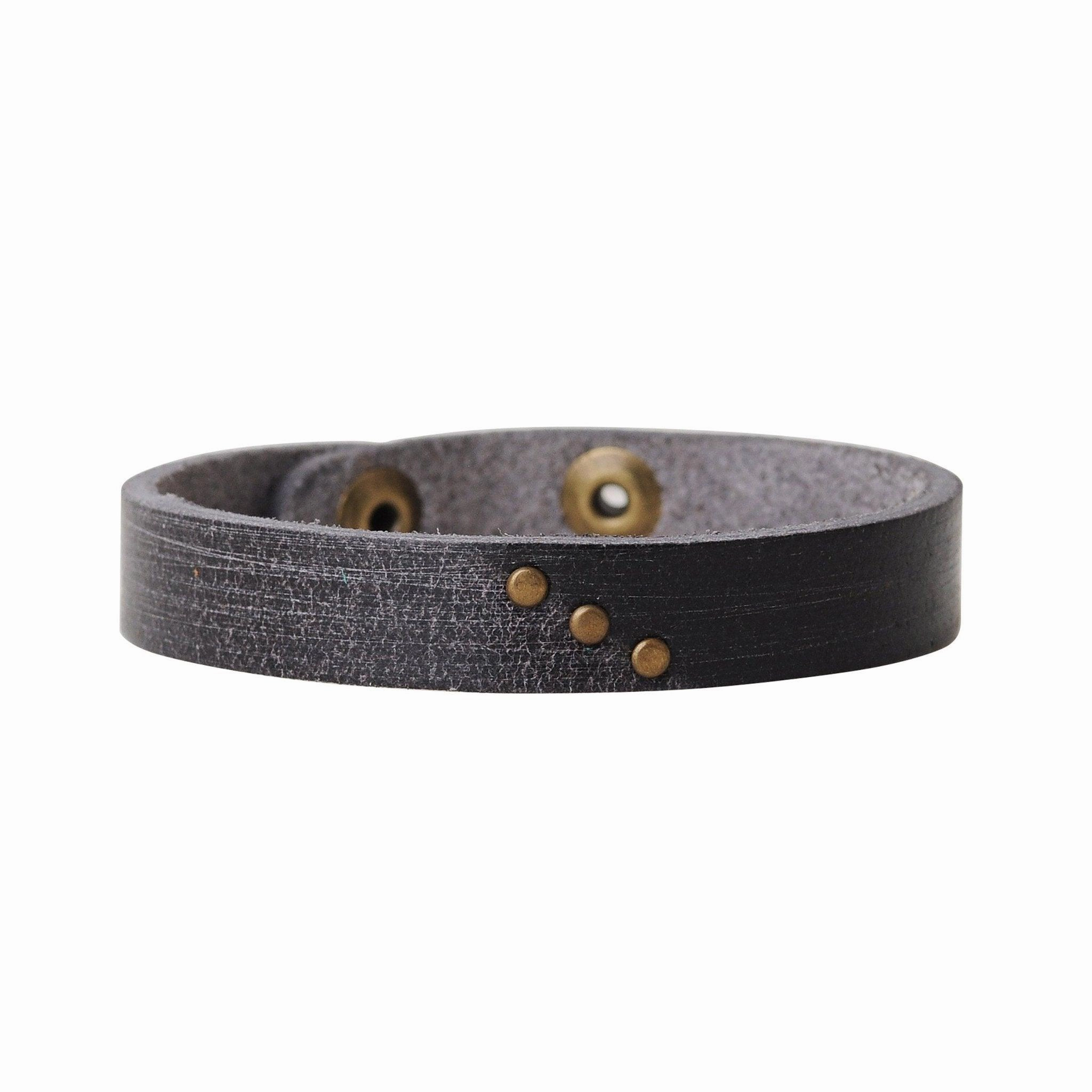Two tone leather bracelet