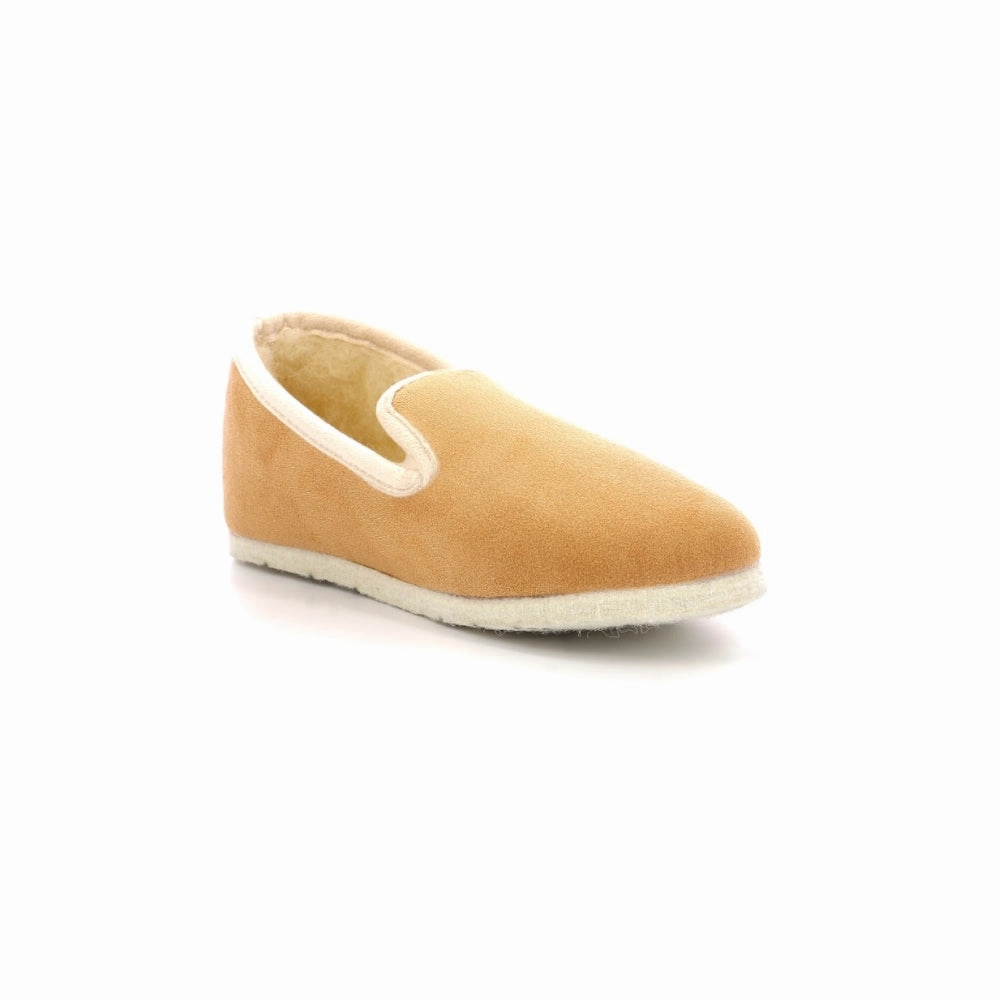 Ultra-soft beige and off-white slippers