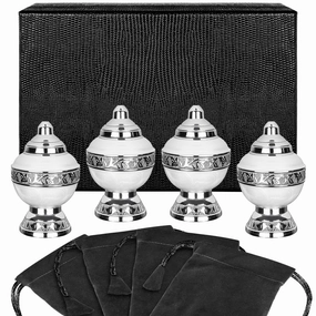 White Chalice Keepsake Cremation Urns for Human Ashes - Set of 4
