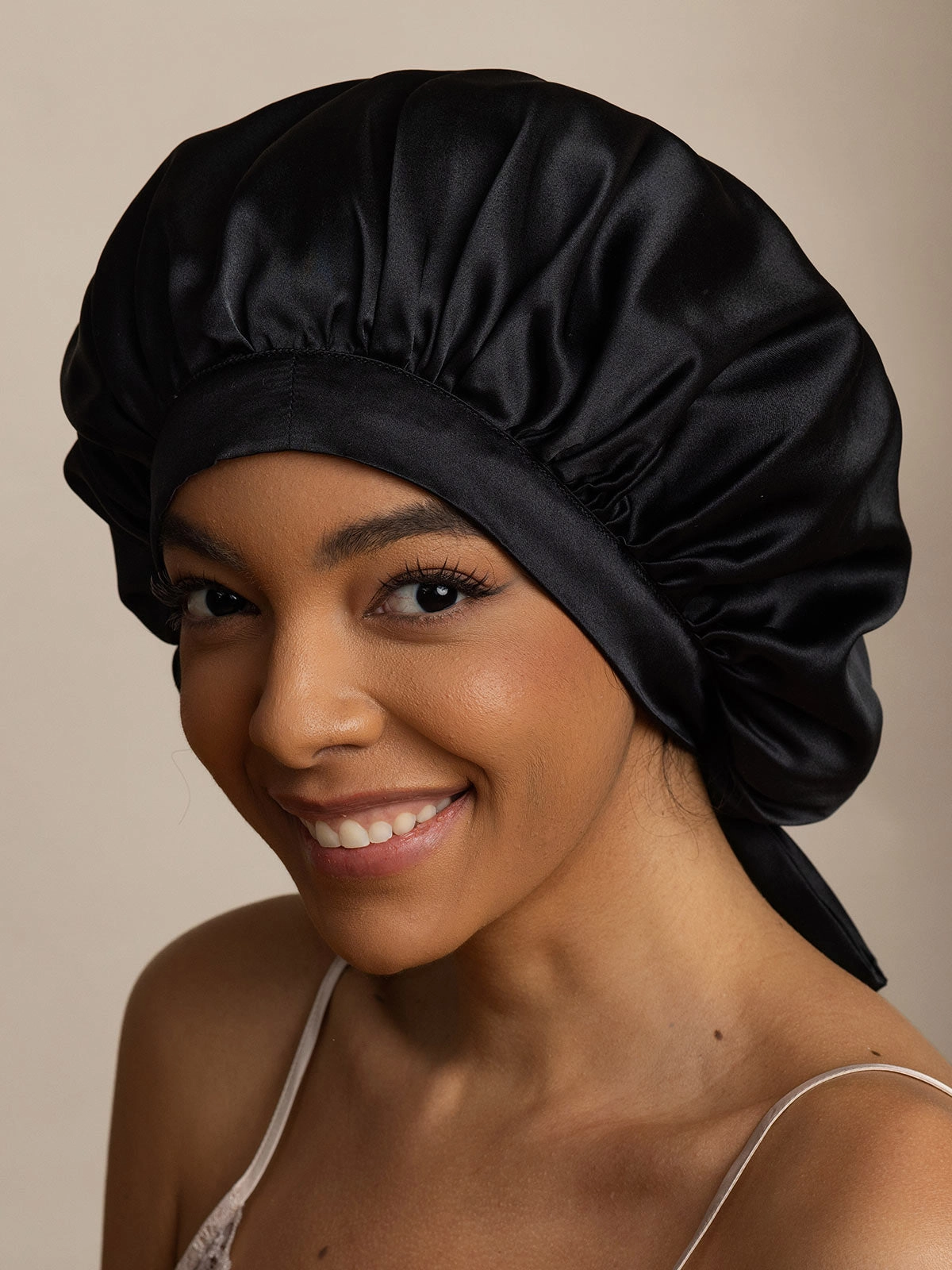 Women's Mulberry Silk Bonnet with Long Ribbons