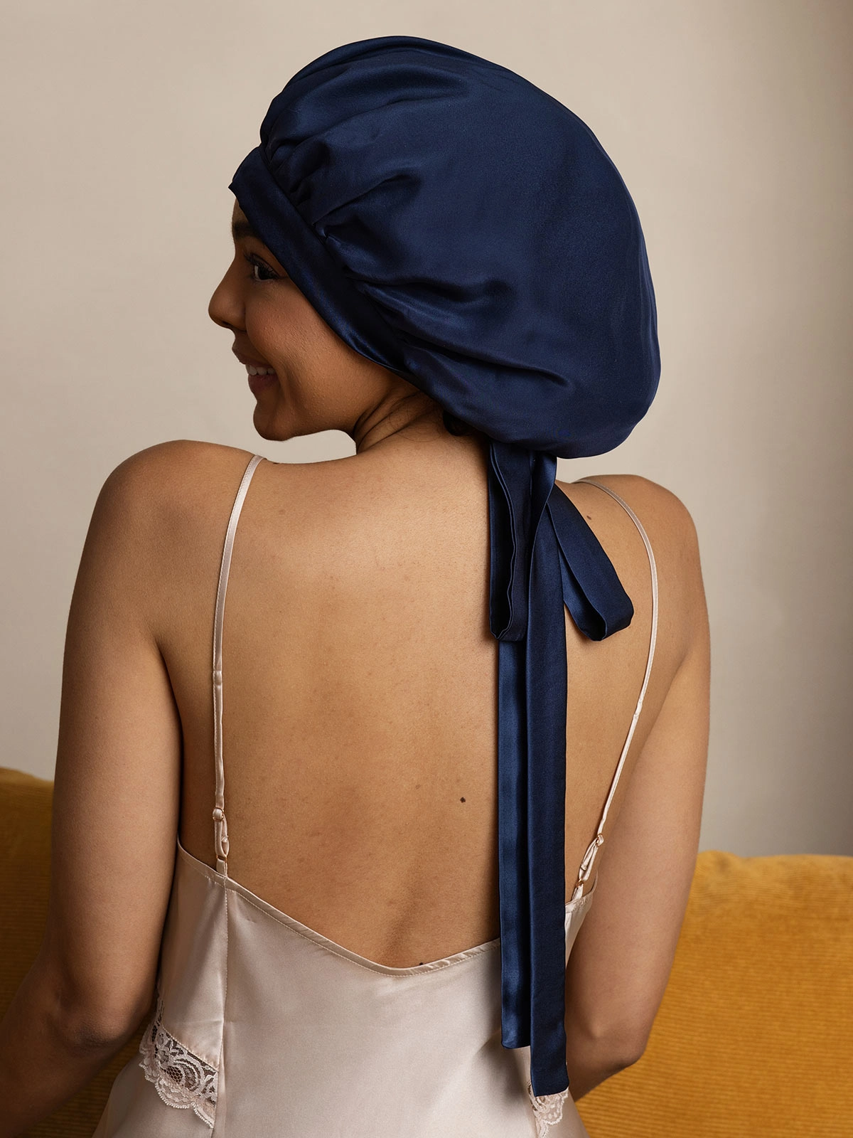Women's Mulberry Silk Bonnet with Long Ribbons