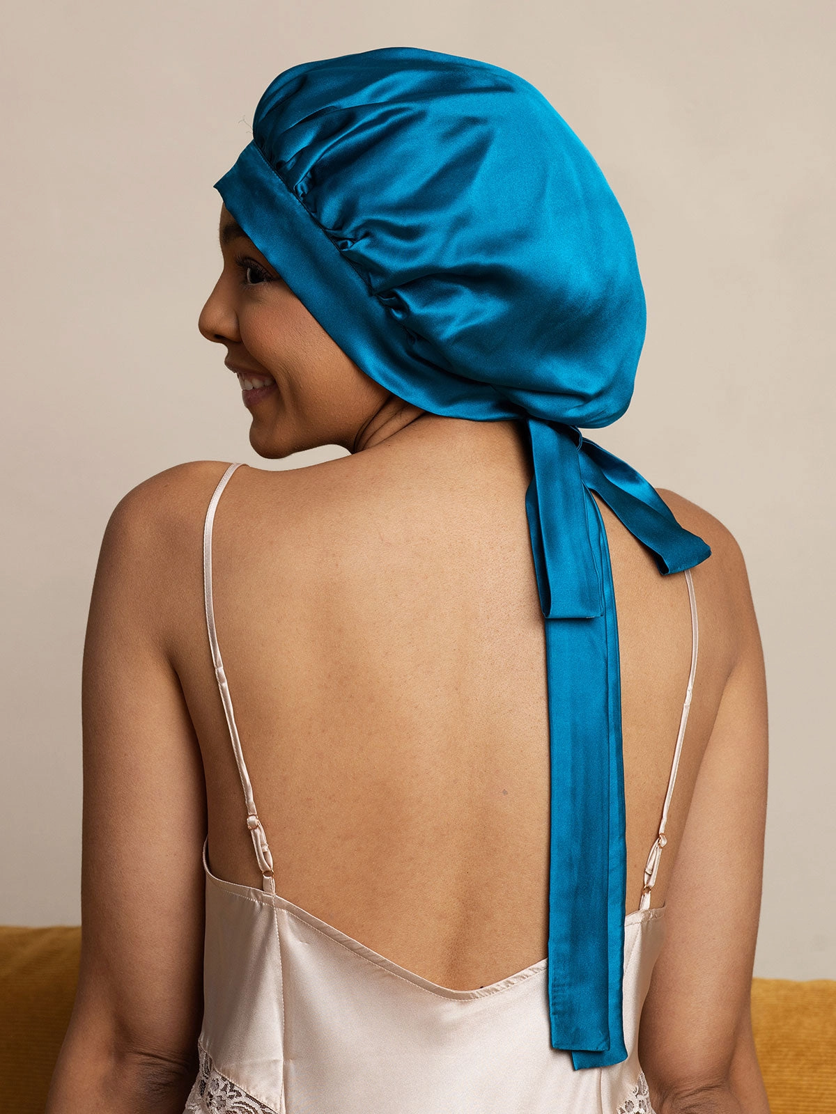 Women's Mulberry Silk Bonnet with Long Ribbons
