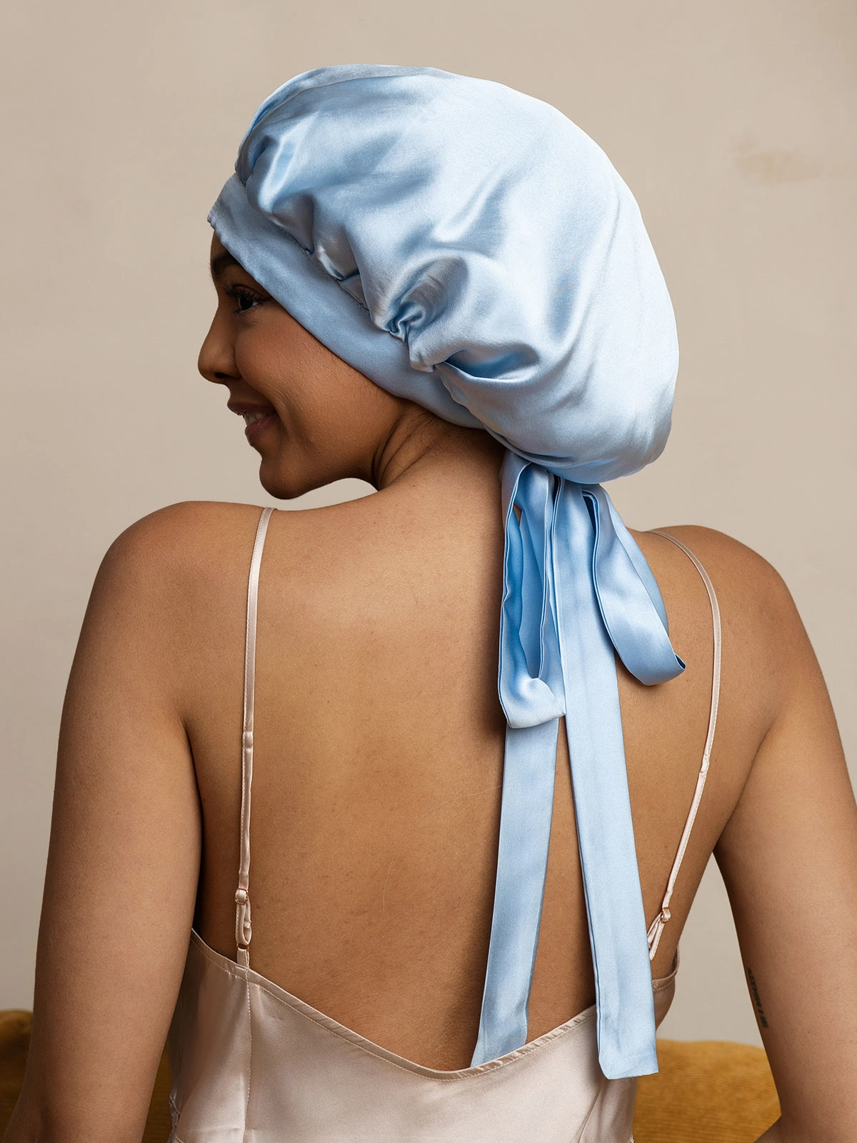 Women's Mulberry Silk Bonnet with Long Ribbons