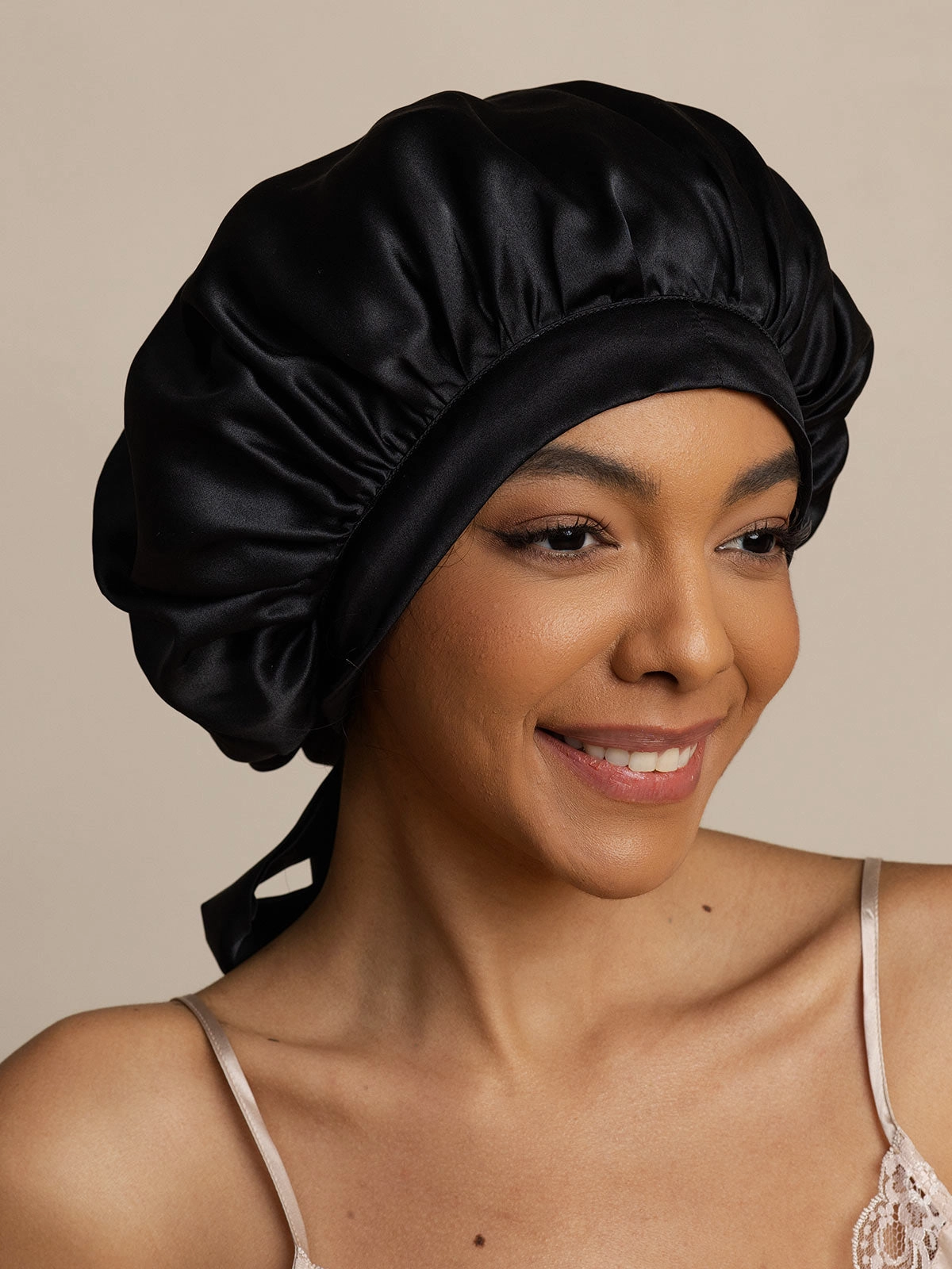 Women's Mulberry Silk Bonnet with Long Ribbons