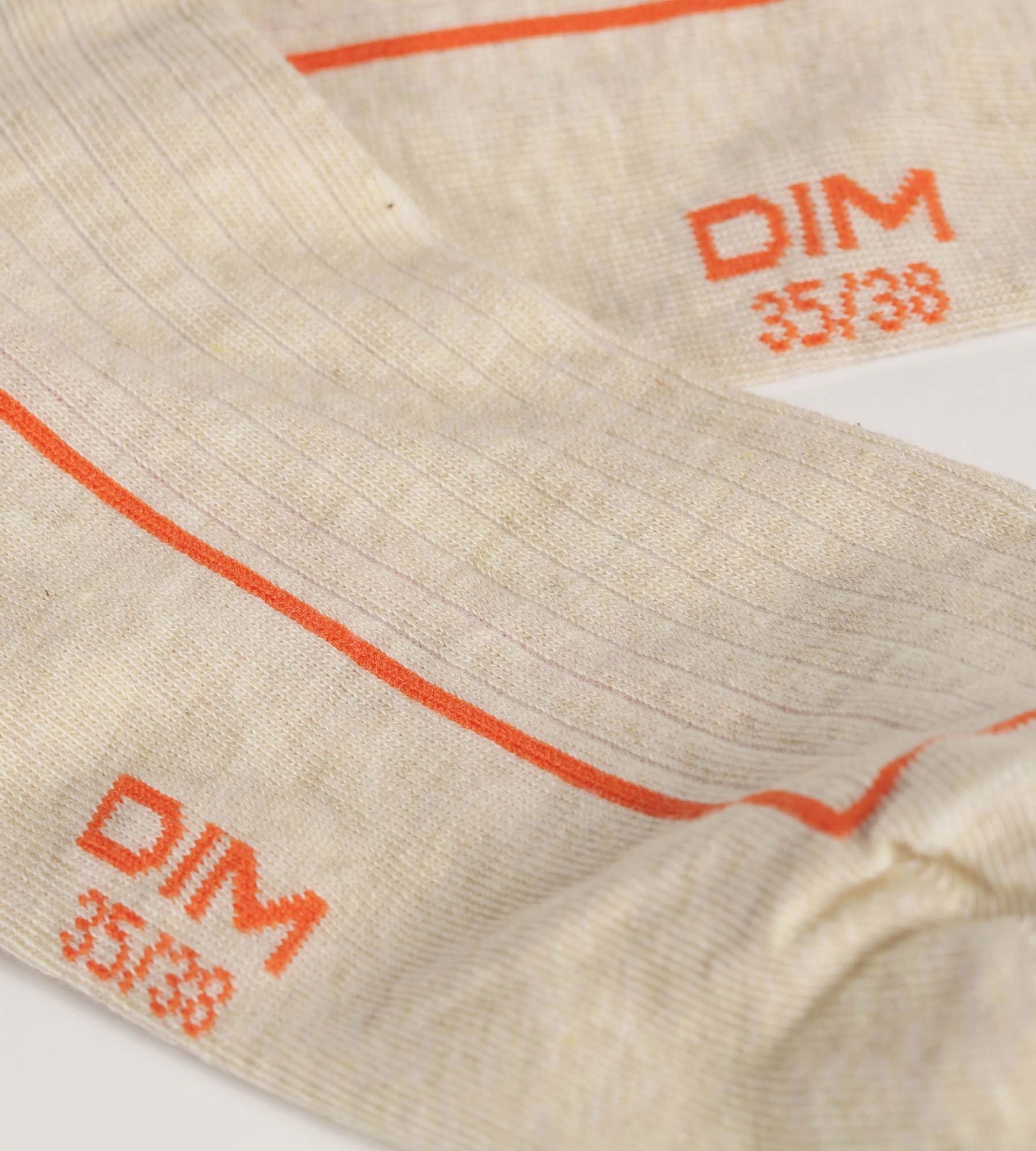 Women's ribbed cotton socks Steel with coloured piping Dim Mode