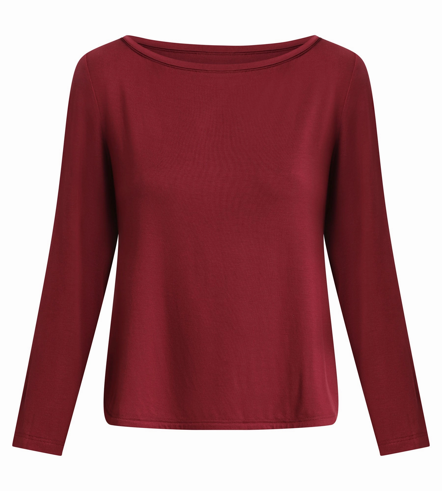 Women's sports top with boat neck in Bordeaux viscose Dim Move