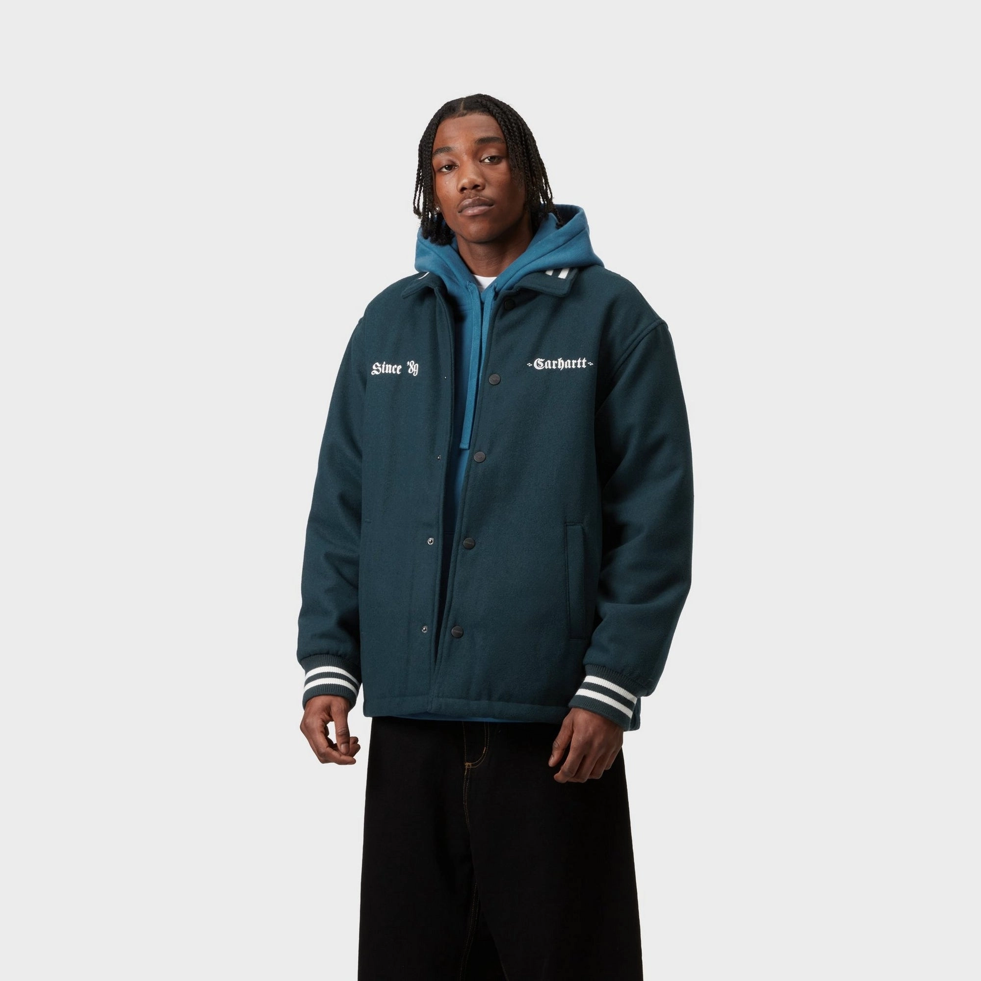 Wool Coach Jacket | Deep Lagoon / Wax